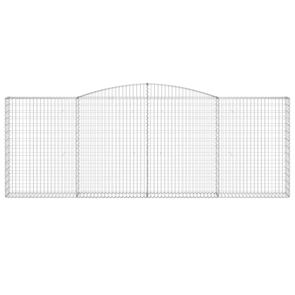 vidaXL Coșuri gabion arcuite 4 buc, 400x30x140/160 cm, fier galvanizat