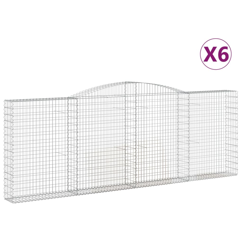 vidaXL Coșuri gabion arcuite 6 buc, 400x30x140/160 cm, fier galvanizat vidaXL Coșuri gabion arcuite 6 buc, 400x30x140/160 cm, fier galvanizat