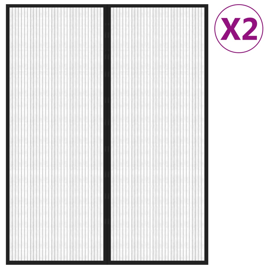 vidaXL Perdele de ușă anti-insecte cu magnet, 2 buc., negru 230x160 cm vidaXL Perdele de ușă anti-insecte cu magnet, 2 buc., negru 230x160 cm