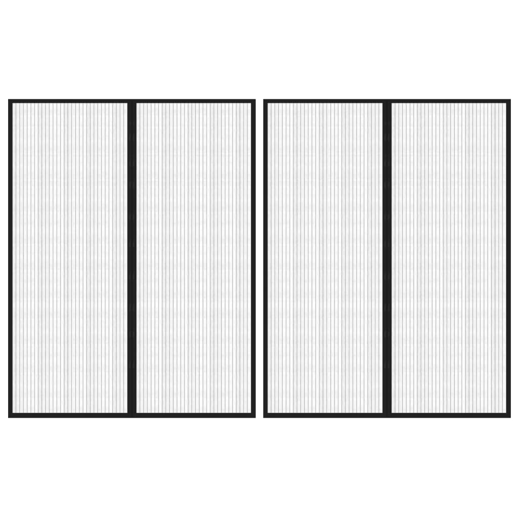 vidaXL Perdele de ușă anti-insecte cu magnet, 2 buc., negru 230x160 cm vidaXL Perdele de ușă anti-insecte cu magnet, 2 buc., negru 230x160 cm