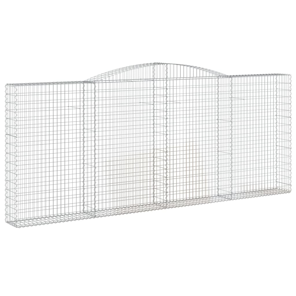 vidaXL Coșuri gabion arcuite 2 buc. 400x30x160/180 cm fier galvanizat