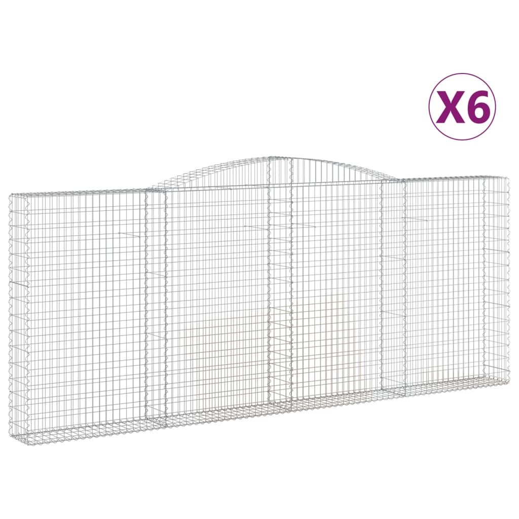 vidaXL Coșuri gabion arcuite 6 buc. 400x30x160/180 cm fier galvanizat vidaXL Coșuri gabion arcuite 6 buc. 400x30x160/180 cm fier galvanizat