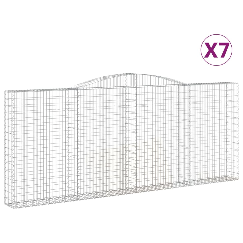 vidaXL Coșuri gabion arcuite 7 buc. 400x30x160/180 cm fier galvanizat vidaXL Coșuri gabion arcuite 7 buc. 400x30x160/180 cm fier galvanizat