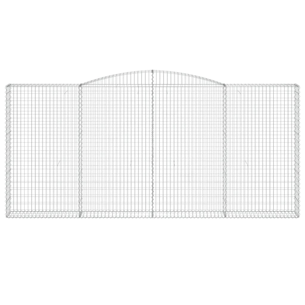 vidaXL Coșuri gabion arcuite 2 buc, 400x30x180/200 cm, fier galvanizat