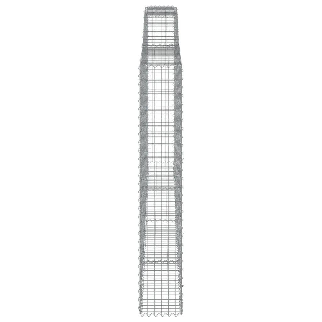 vidaXL Coșuri gabion arcuite 4 buc, 400x30x180/200 cm, fier galvanizat