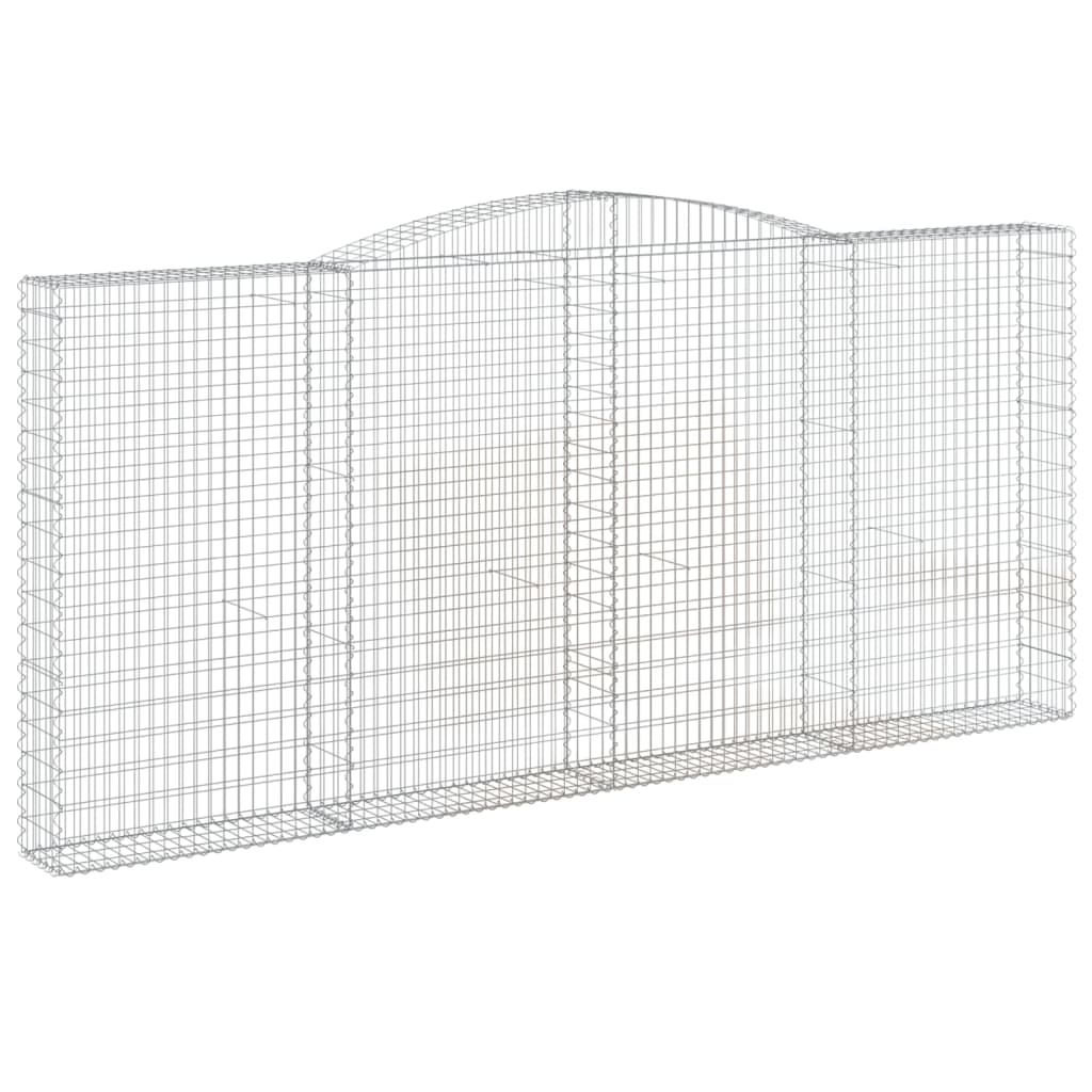 vidaXL Coșuri gabion arcuite 10 buc, 400x30x180/200cm, fier galvanizat vidaXL Coșuri gabion arcuite 10 buc, 400x30x180/200cm, fier galvanizat