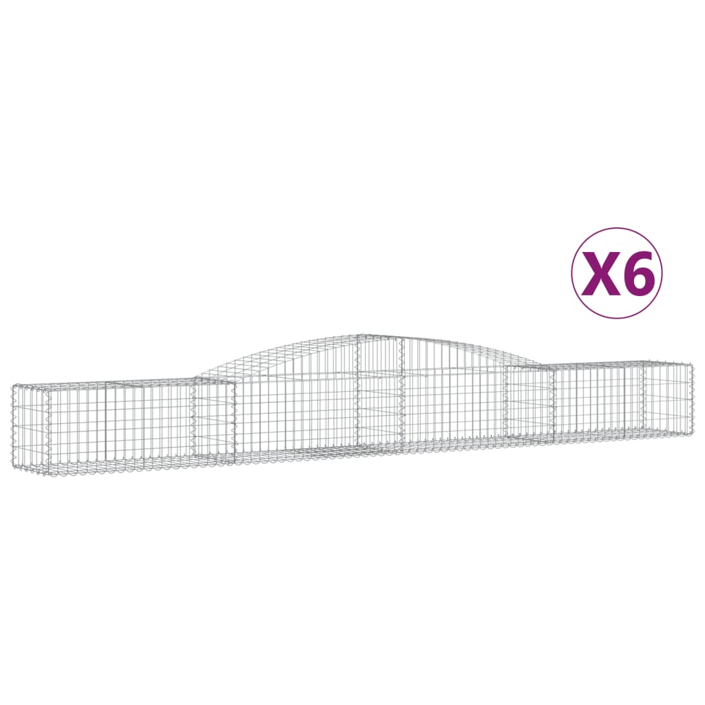 vidaXL Coșuri gabion arcuite 6 buc, 400x50x40/60 cm, fier galvanizat vidaXL Coșuri gabion arcuite 6 buc, 400x50x40/60 cm, fier galvanizat
