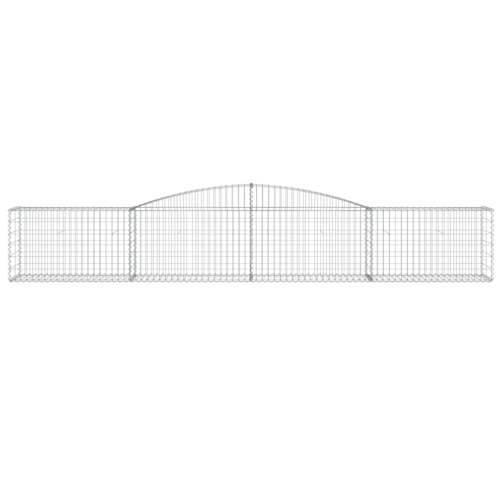 vidaXL Coșuri gabion arcuite 2 buc, 400x50x60/80 cm, fier galvanizat