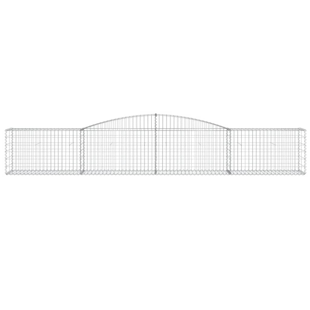 vidaXL Coșuri gabion arcuite 9 buc, 400x50x60/80 cm, fier galvanizat