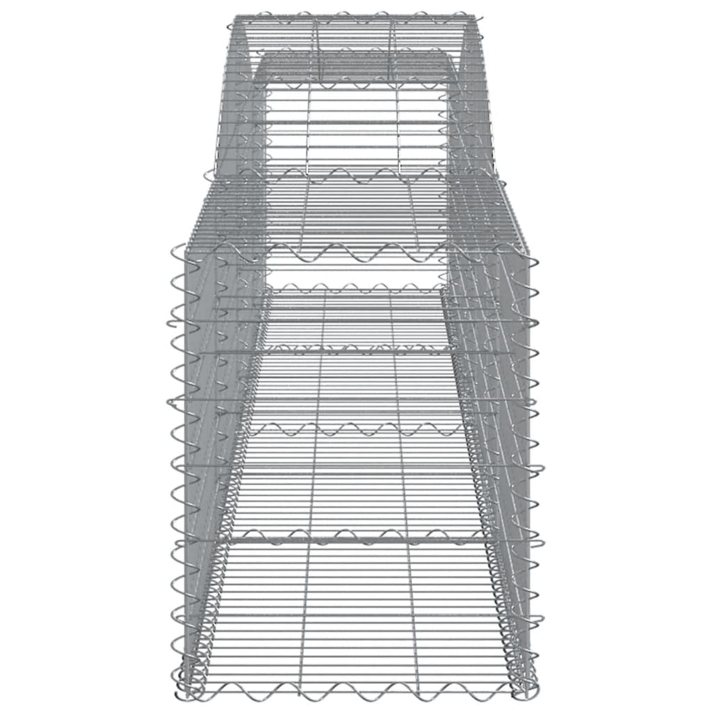 vidaXL Coșuri gabion arcuite 9 buc, 400x50x60/80 cm, fier galvanizat