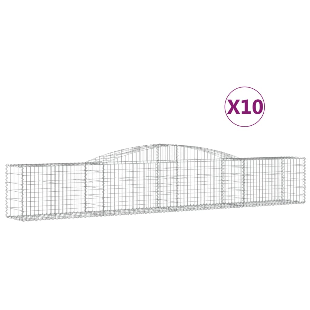vidaXL Coșuri gabion arcuite 10 buc, 400x50x60/80 cm, fier galvanizat vidaXL Coșuri gabion arcuite 10 buc, 400x50x60/80 cm, fier galvanizat