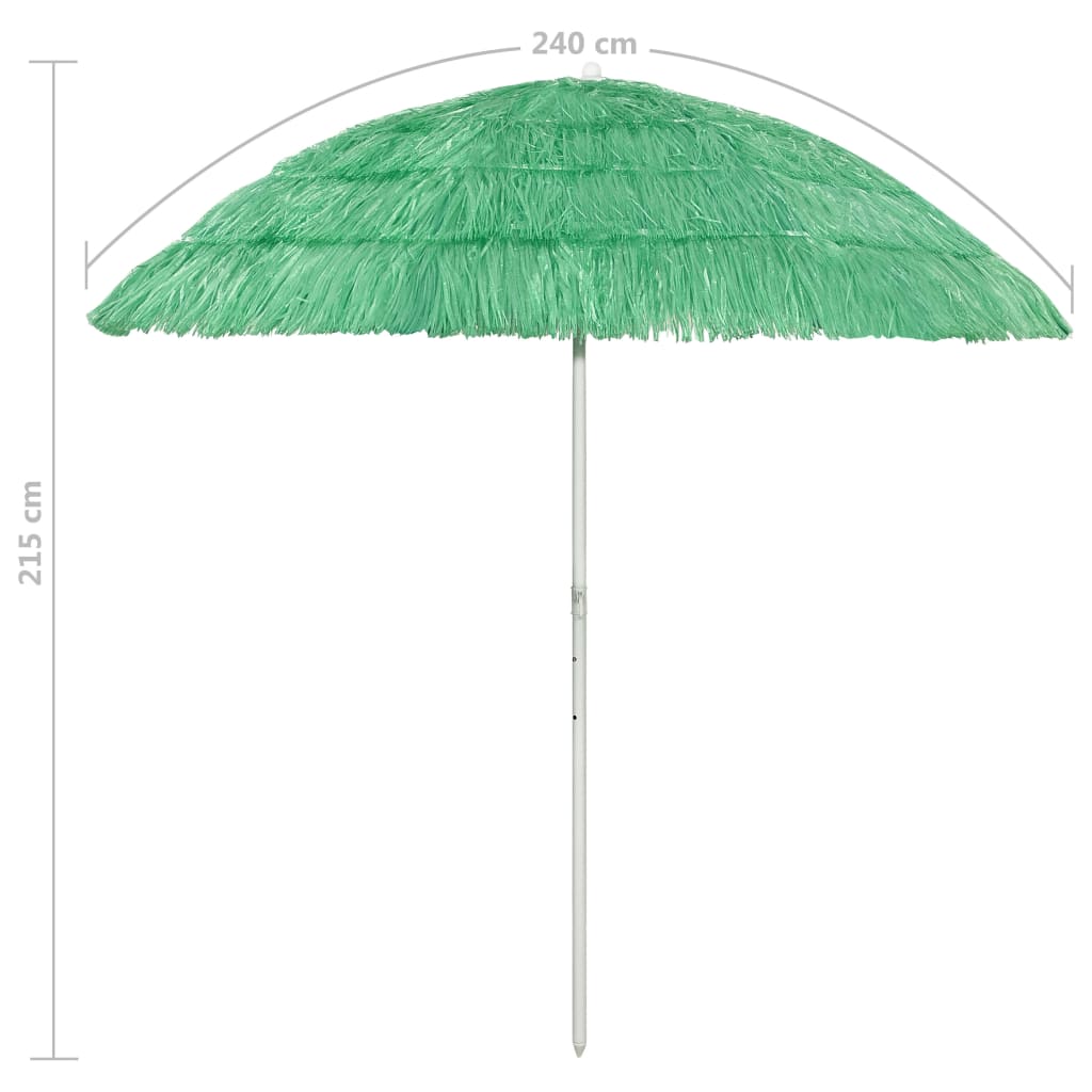vidaXL Umbrelă de soare de plajă Hawaii, verde, 240 cm vidaXL Umbrelă de soare de plajă Hawaii, verde, 240 cm