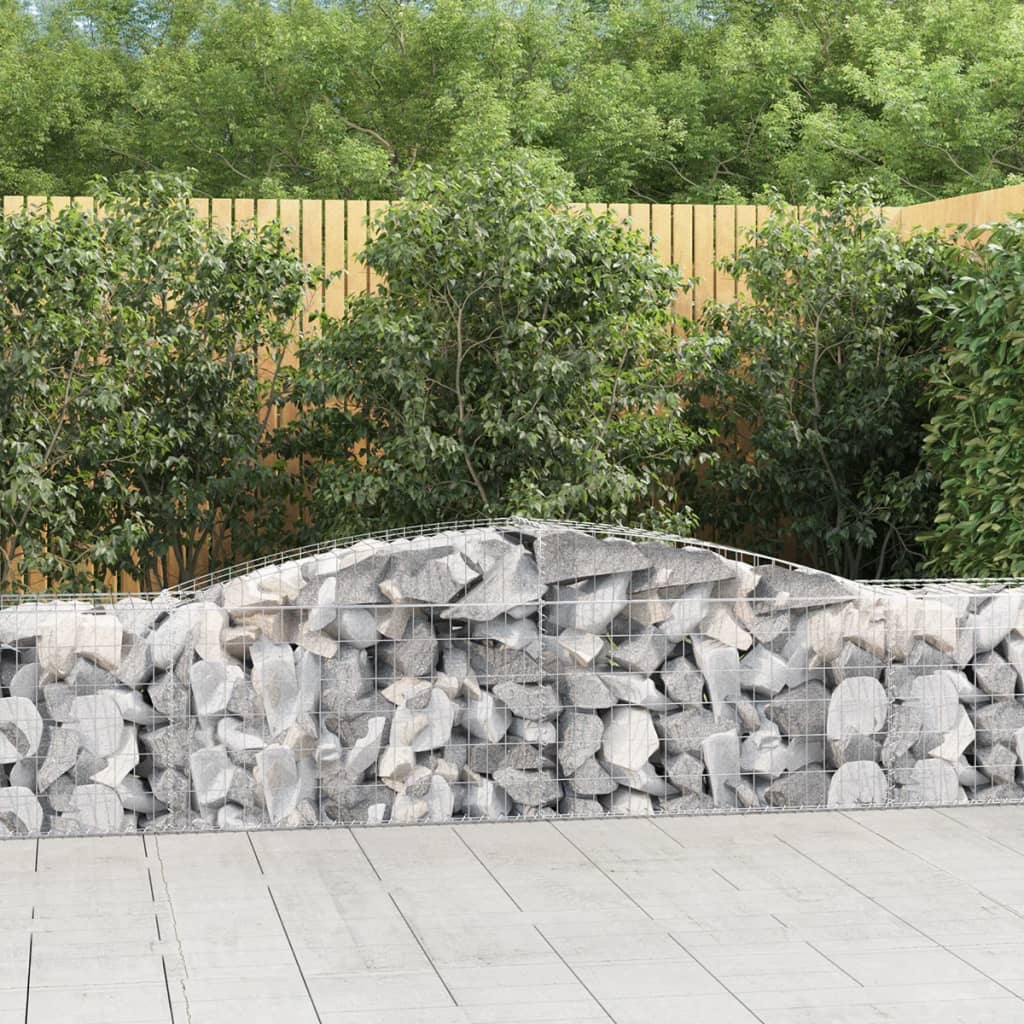 vidaXL Coșuri gabion arcuite 25 buc, 400x50x60/80 cm, fier galvanizat vidaXL Coșuri gabion arcuite 25 buc, 400x50x60/80 cm, fier galvanizat