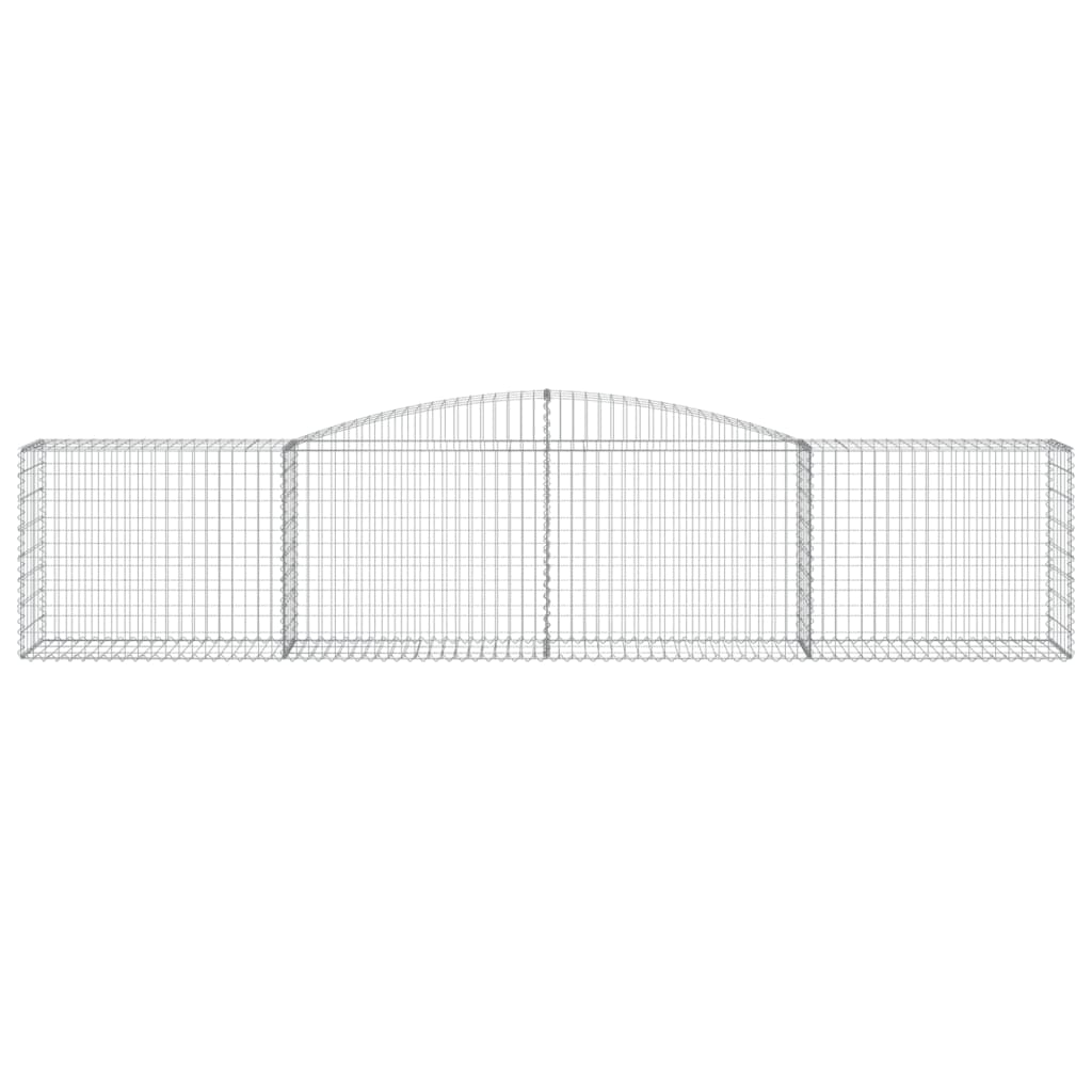 vidaXL Coșuri gabion arcuite 2 buc, 400x50x80/100 cm, fier galvanizat