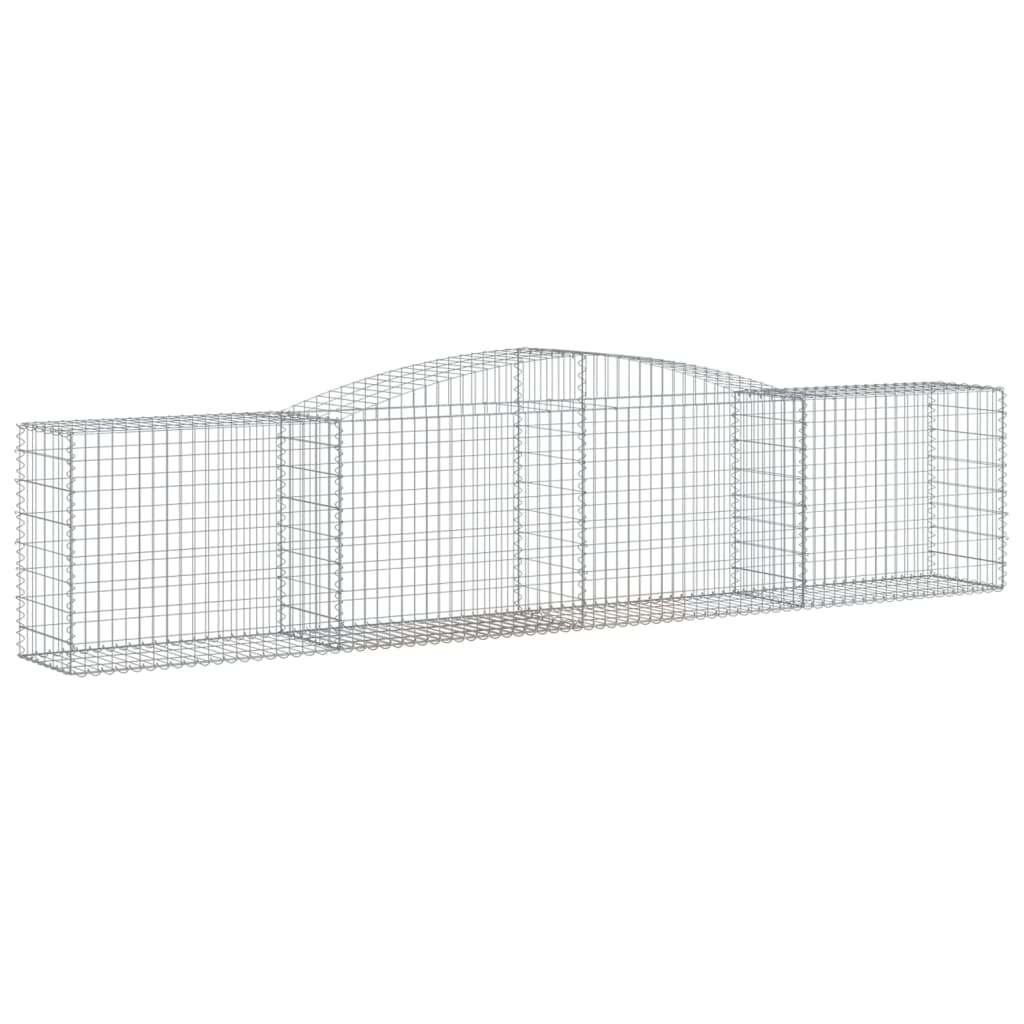vidaXL Coșuri gabion arcuite 15 buc, 400x50x80/100 cm, fier galvanizat