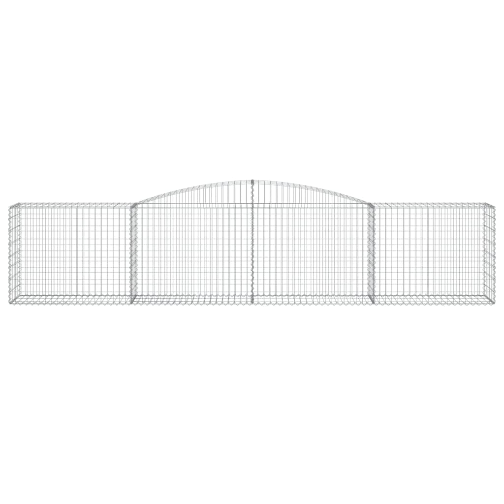 vidaXL Coșuri gabion arcuite 15 buc, 400x50x80/100 cm, fier galvanizat