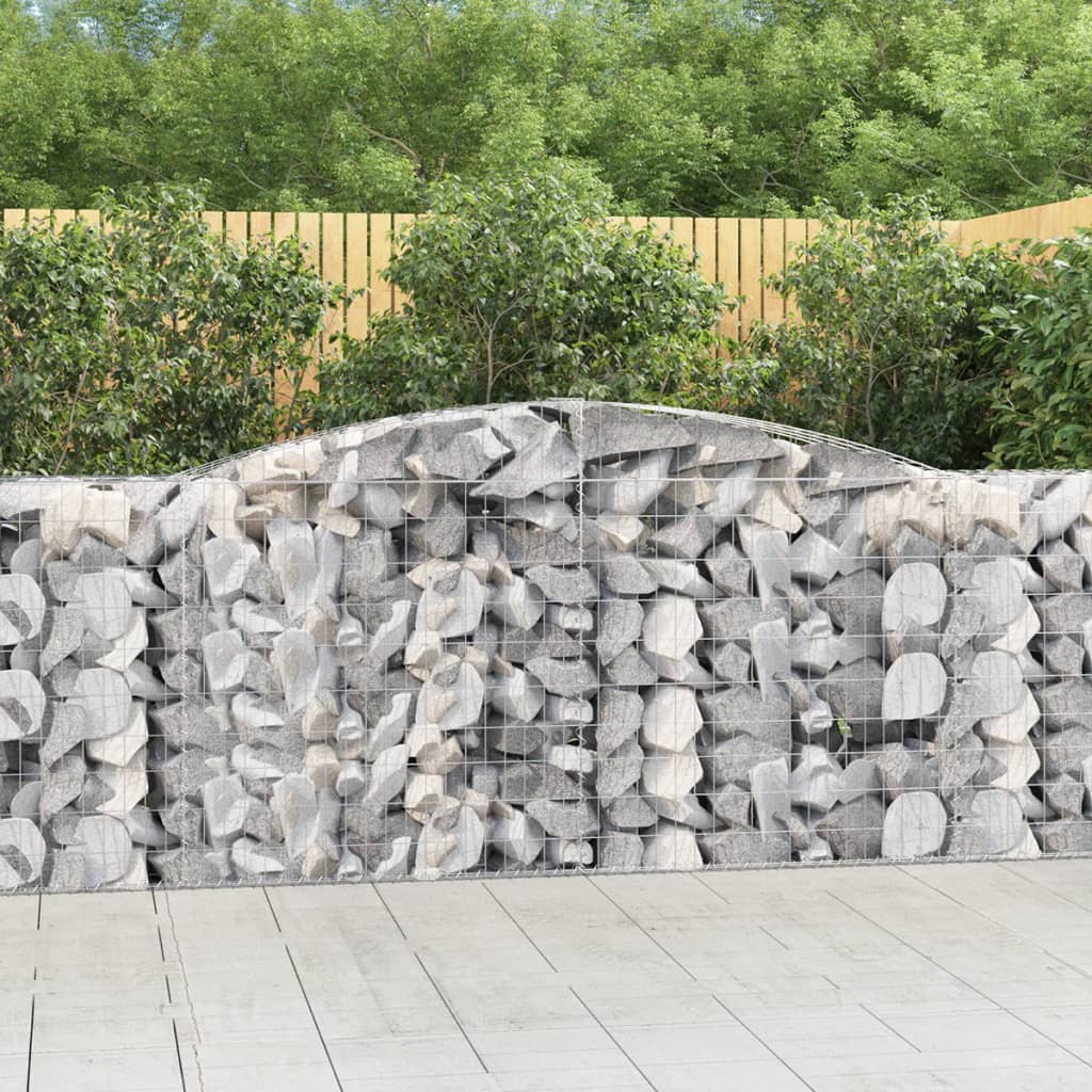 vidaXL Coșuri gabion arcuite 5 buc, 400x50x100/120 cm fier galvanizat vidaXL Coșuri gabion arcuite 5 buc, 400x50x100/120 cm fier galvanizat