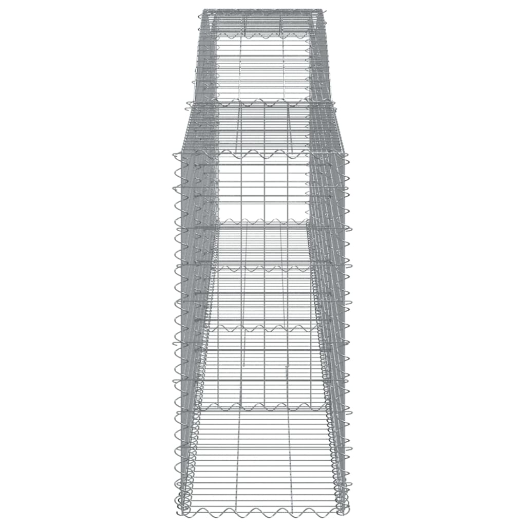 vidaXL Coșuri gabion arcuite 15 buc, 400x50x100/120 cm fier galvanizat