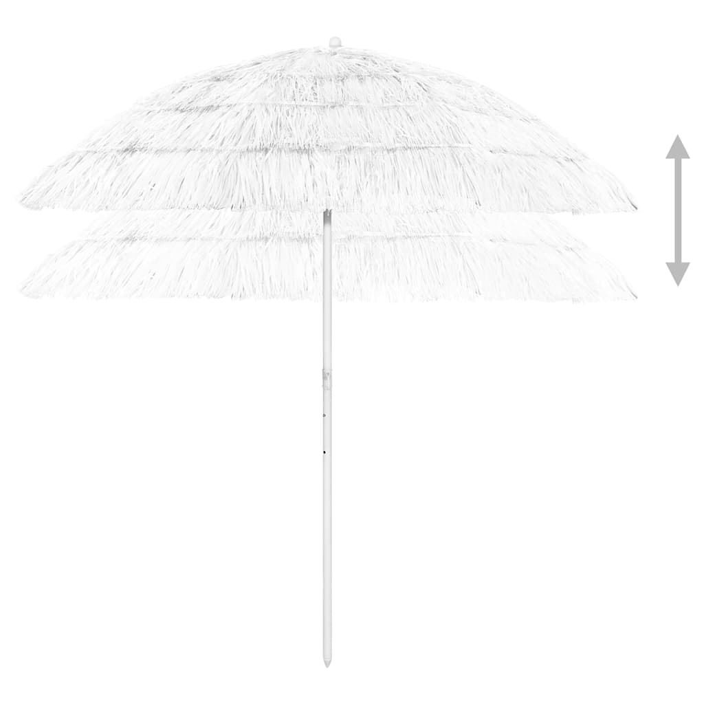 vidaXL Umbrelă de soare de plajă Hawaii, alb, 240 cm vidaXL Umbrelă de soare de plajă Hawaii, alb, 240 cm
