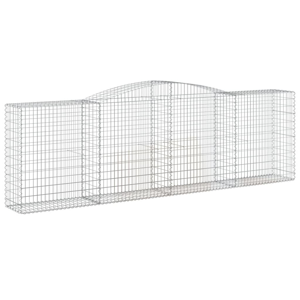 vidaXL Coșuri gabion arcuite 15 buc, 400x50x120/140cm, fier galvanizat