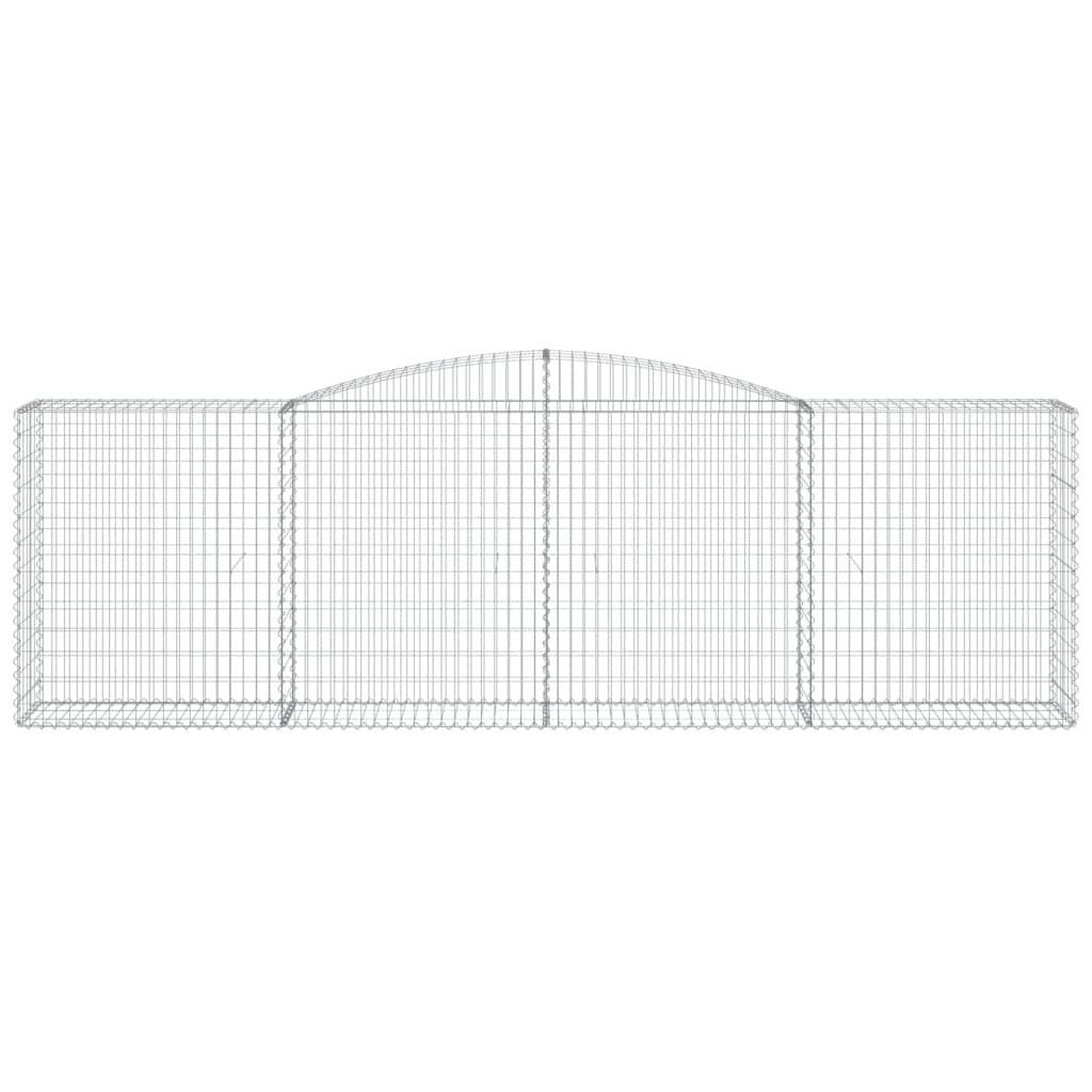 vidaXL Coșuri gabion arcuite 15 buc, 400x50x120/140cm, fier galvanizat