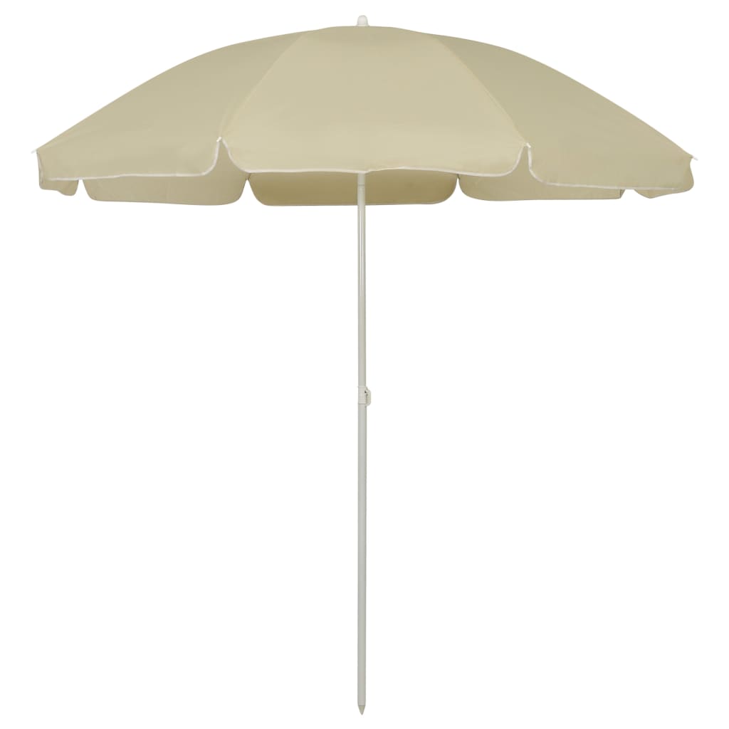 vidaXL Umbrelă de soare de plajă, galben nisipiu, 240 cm