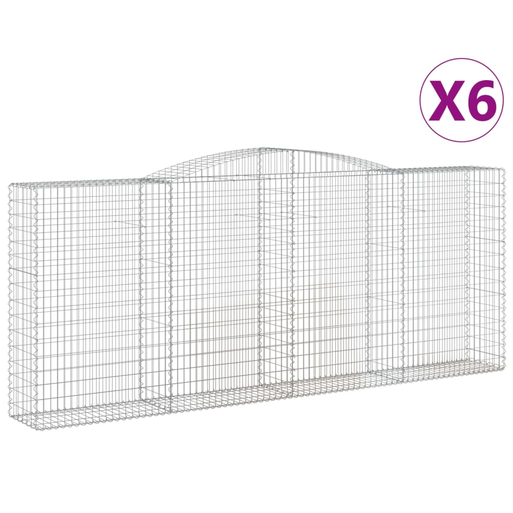 vidaXL Coșuri gabion arcuite 6 buc. 400x50x160/180 cm, fier galvanizat vidaXL Coșuri gabion arcuite 6 buc. 400x50x160/180 cm, fier galvanizat
