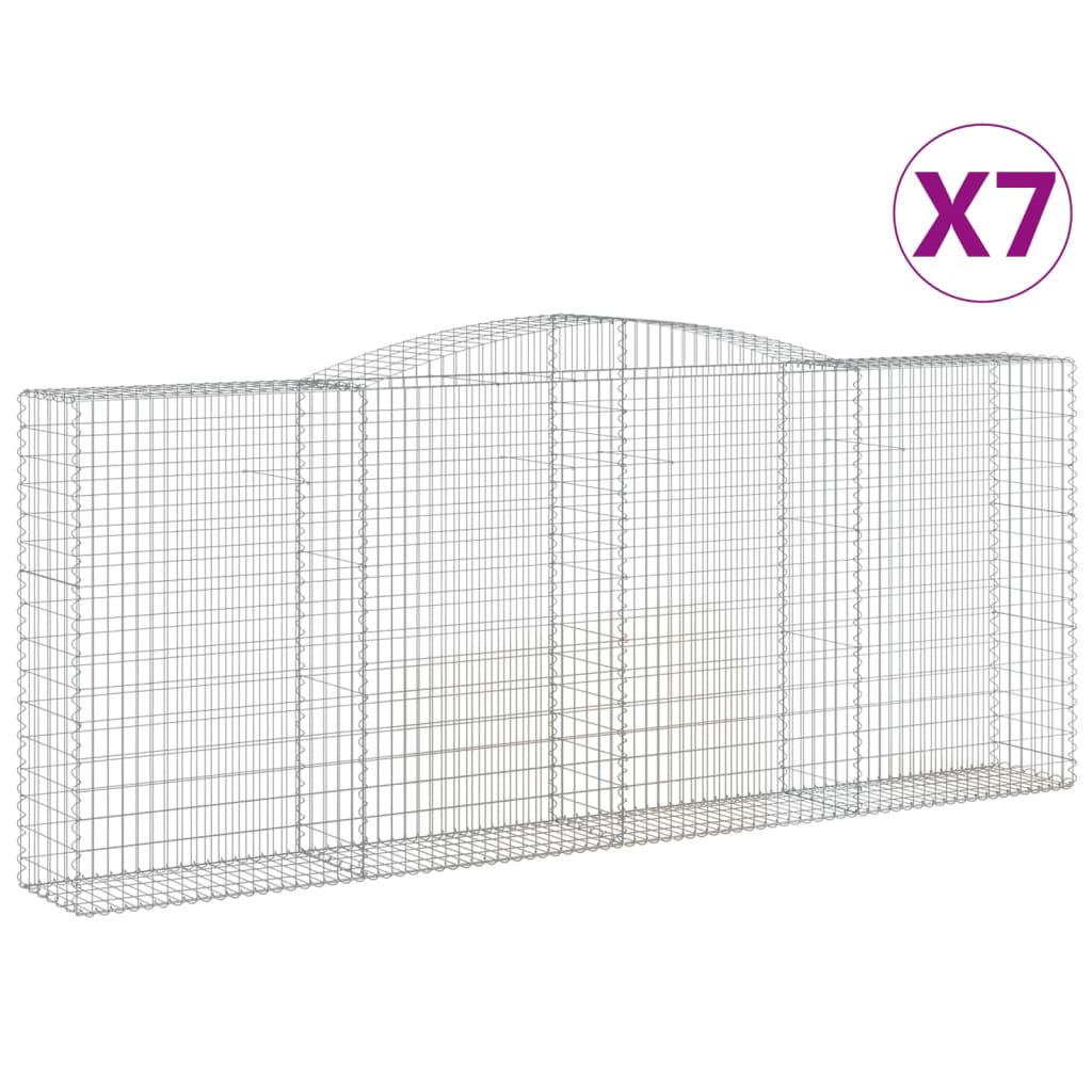 vidaXL Coșuri gabion arcuite 7 buc. 400x50x160/180 cm, fier galvanizat vidaXL Coșuri gabion arcuite 7 buc. 400x50x160/180 cm, fier galvanizat