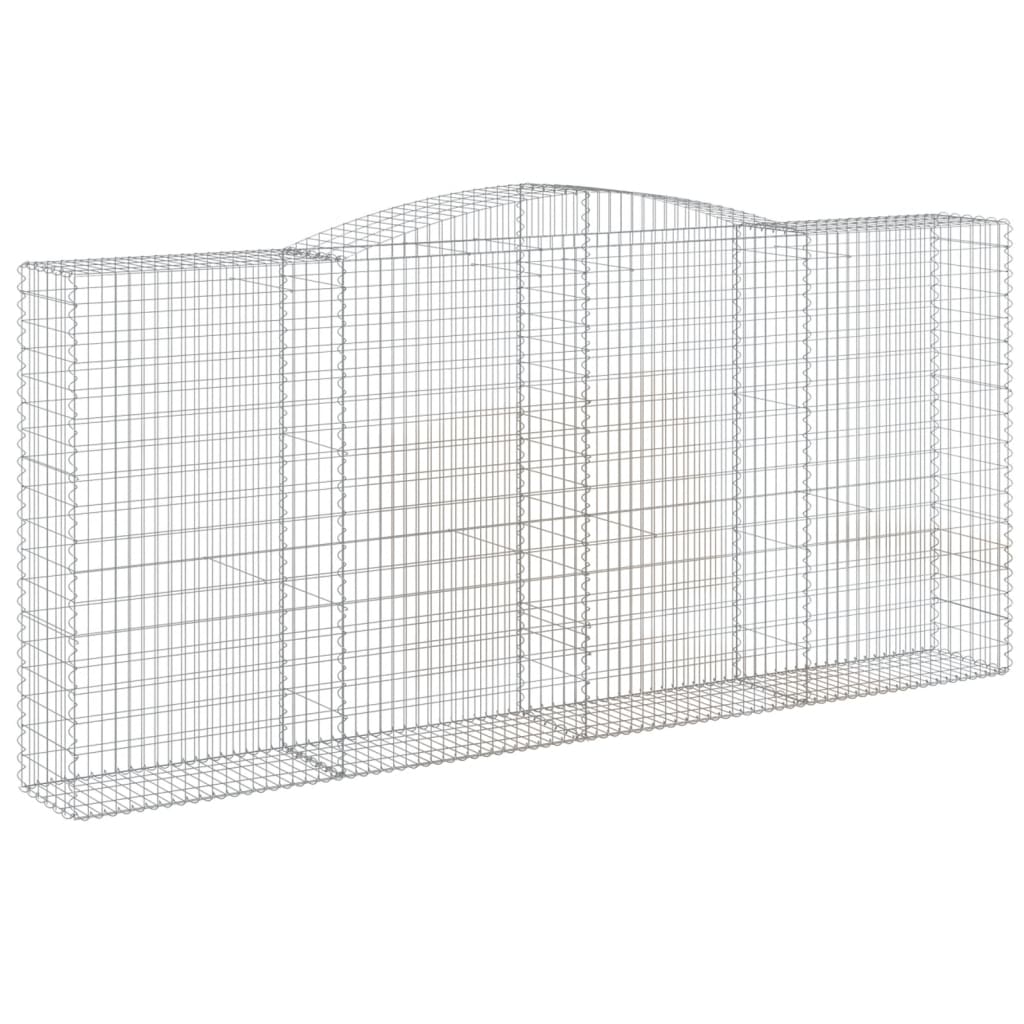 vidaXL Coșuri gabion arcuite 4 buc, 400x50x180/200 cm, fier galvanizat vidaXL Coșuri gabion arcuite 4 buc, 400x50x180/200 cm, fier galvanizat