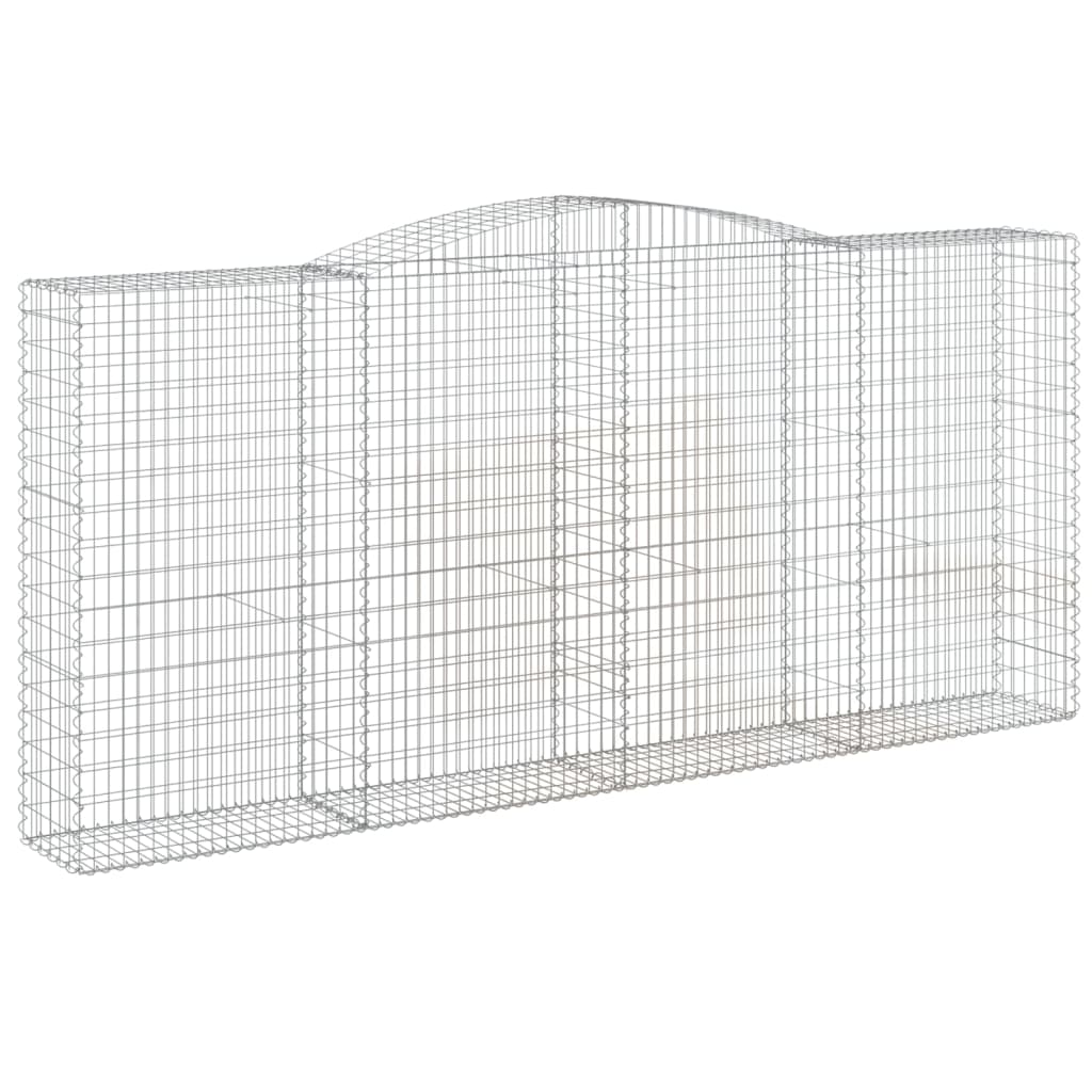 vidaXL Coșuri gabion arcuite 5 buc, 400x50x180/200 cm, fier galvanizat