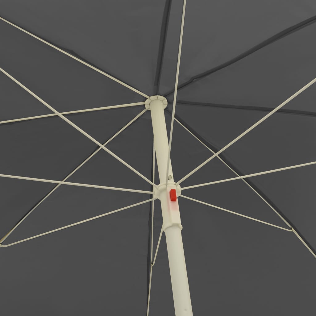 vidaXL Umbrelă de soare de plajă, antracit, 240 cm