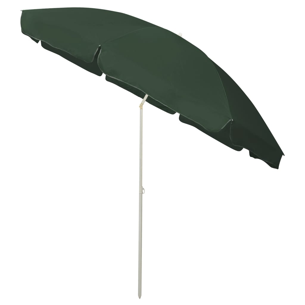 vidaXL Umbrelă de soare de plajă, verde, 300 cm