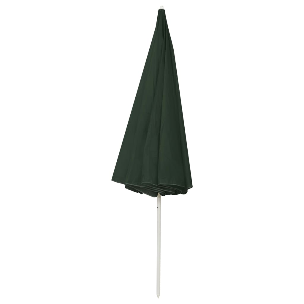 vidaXL Umbrelă de soare de plajă, verde, 300 cm