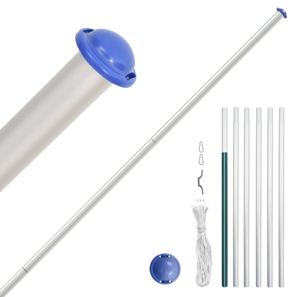 vidaXL Steag Croația și stâlp din aluminiu, 6,23 m vidaXL Steag Croația și stâlp din aluminiu, 6,23 m