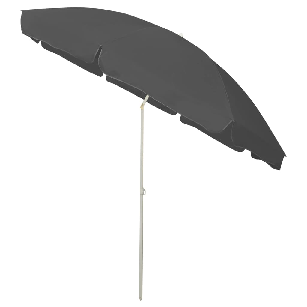 vidaXL Umbrelă de soare de plajă, antracit, 300 cm