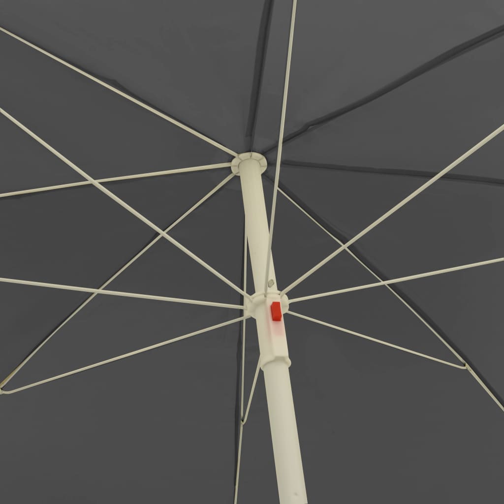 vidaXL Umbrelă de soare de plajă, antracit, 300 cm
