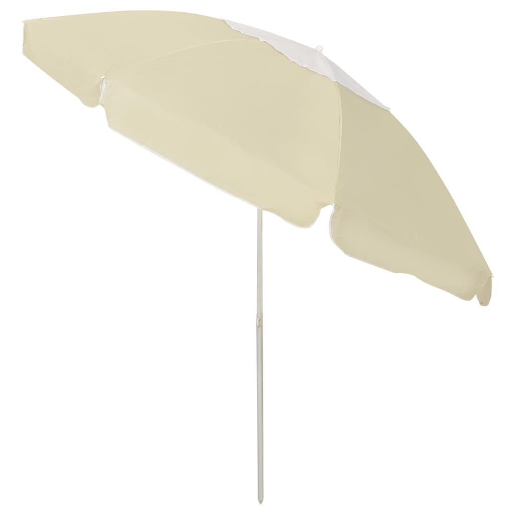 vidaXL Umbrelă de soare de plajă, galben nisipiu, 240 cm vidaXL Umbrelă de soare de plajă, galben nisipiu, 240 cm