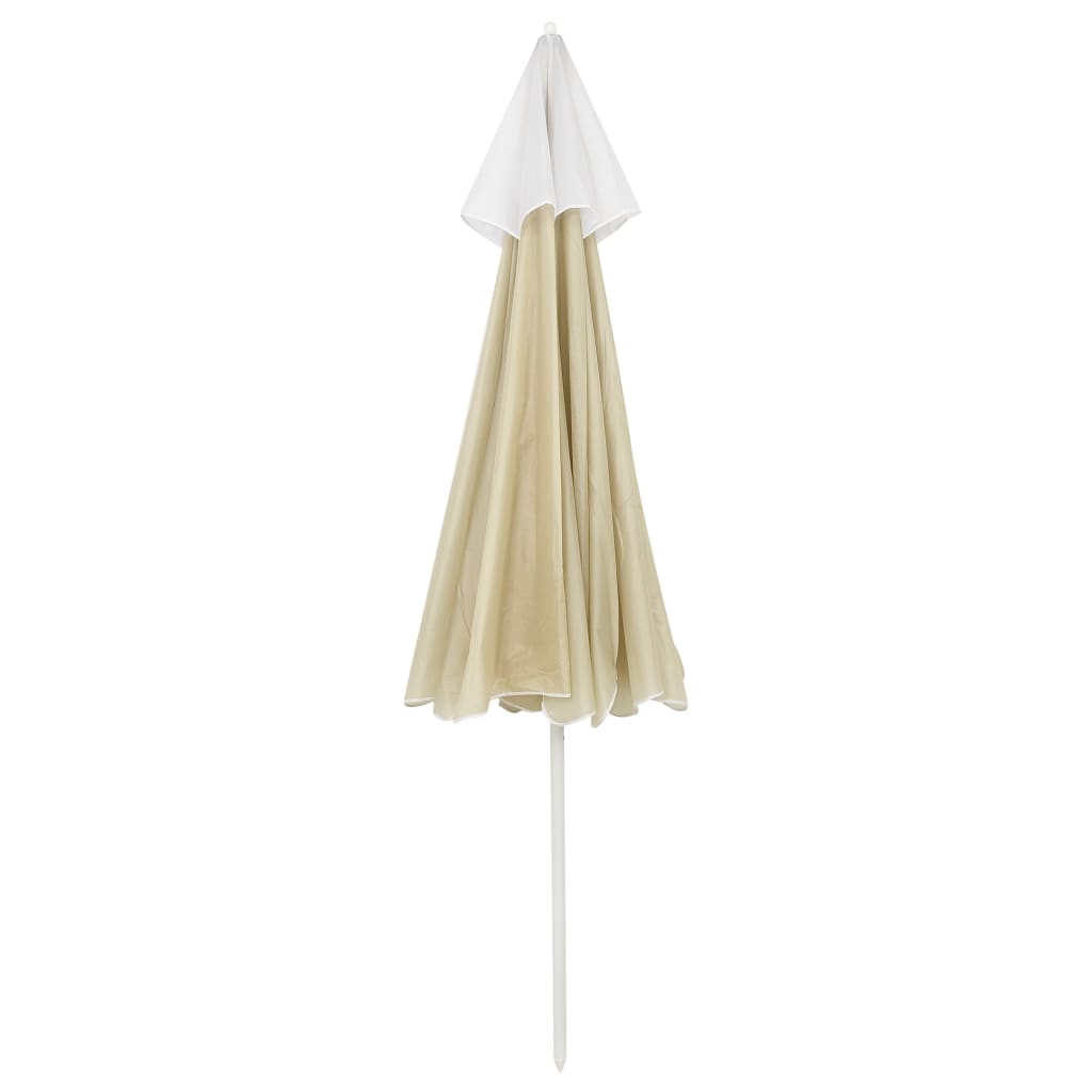 vidaXL Umbrelă de soare de plajă, galben nisipiu, 240 cm vidaXL Umbrelă de soare de plajă, galben nisipiu, 240 cm