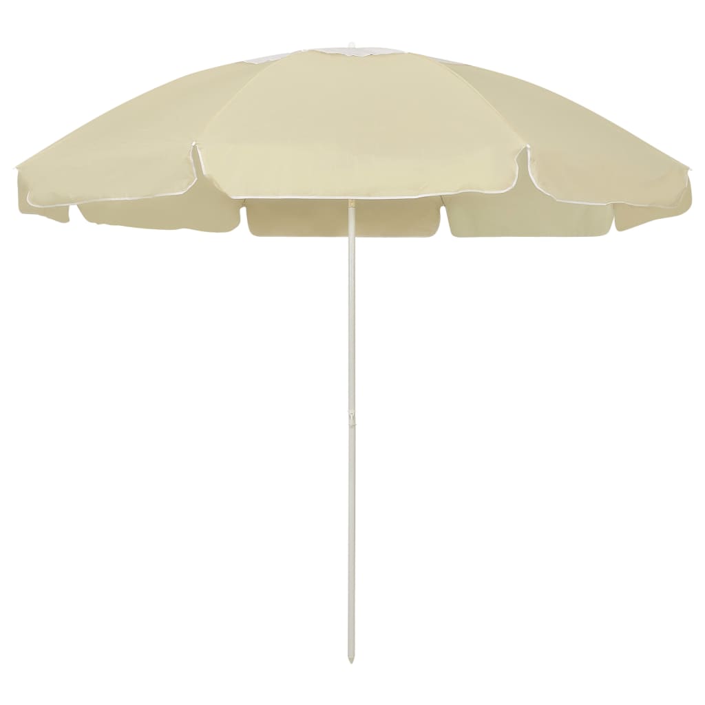 vidaXL Umbrelă de soare de plajă, galben nisipiu, 240 cm vidaXL Umbrelă de soare de plajă, galben nisipiu, 240 cm