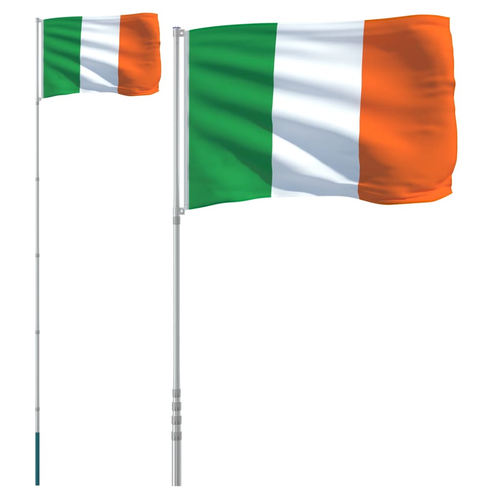 vidaXL Steag Irlanda și stâlp din aluminiu, 5,55 m vidaXL Steag Irlanda și stâlp din aluminiu, 5,55 m