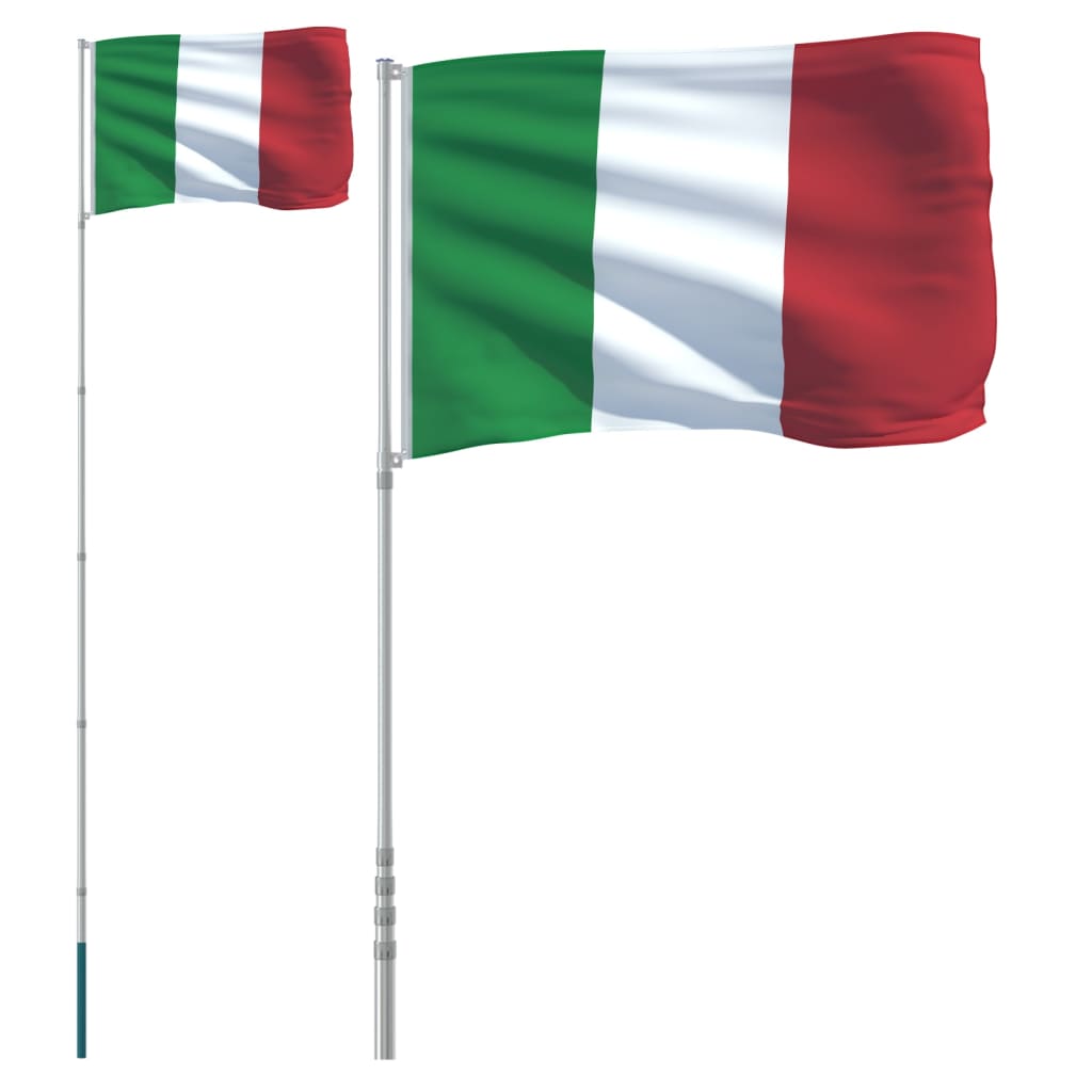 vidaXL Steag Italia și stâlp din aluminiu, 5,55 m vidaXL Steag Italia și stâlp din aluminiu, 5,55 m