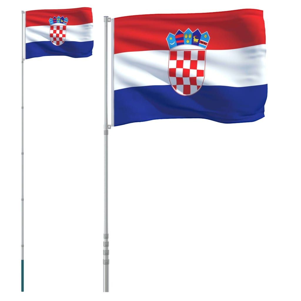 vidaXL Steag Croația și stâlp din aluminiu, 5,55 m vidaXL Steag Croația și stâlp din aluminiu, 5,55 m