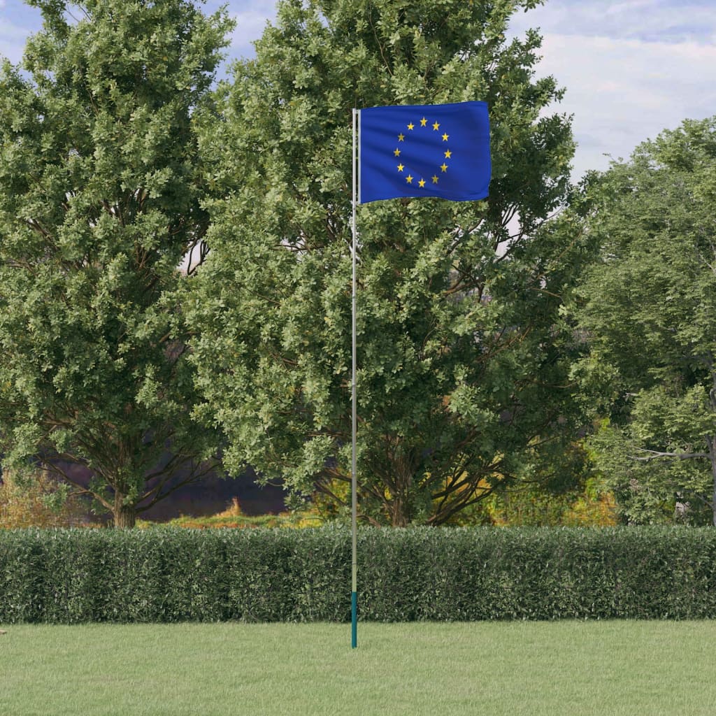 vidaXL Steag Europa și stâlp din aluminiu, 5,55 m vidaXL Steag Europa și stâlp din aluminiu, 5,55 m
