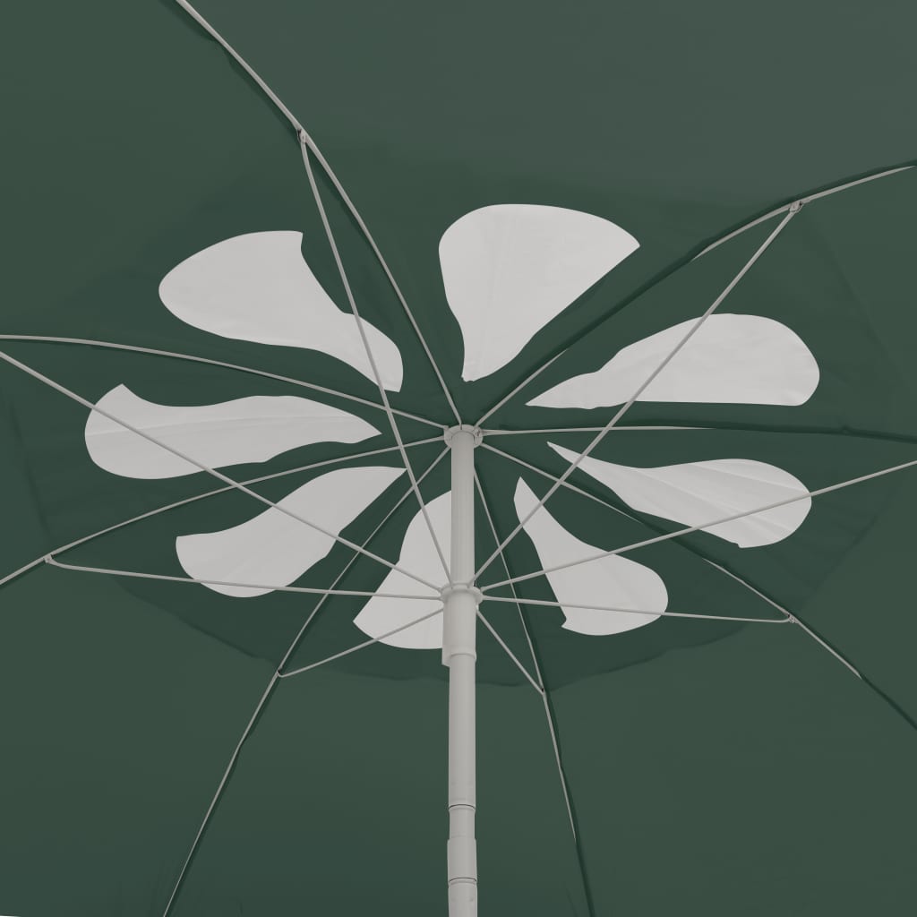 vidaXL Umbrelă de soare de plajă, verde, 300 cm vidaXL Umbrelă de soare de plajă, verde, 300 cm