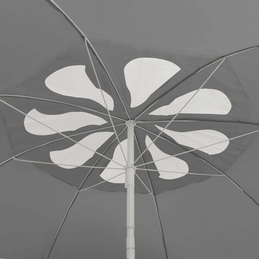 vidaXL Umbrelă de soare de plajă, antracit, 300 cm