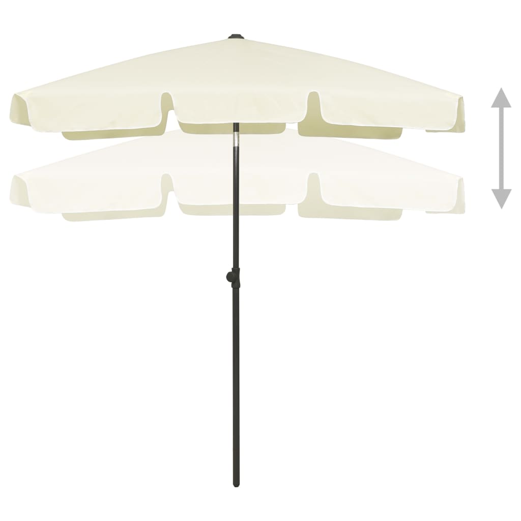 vidaXL Umbrelă de soare de plajă, galben nisipiu, 180x120 cm