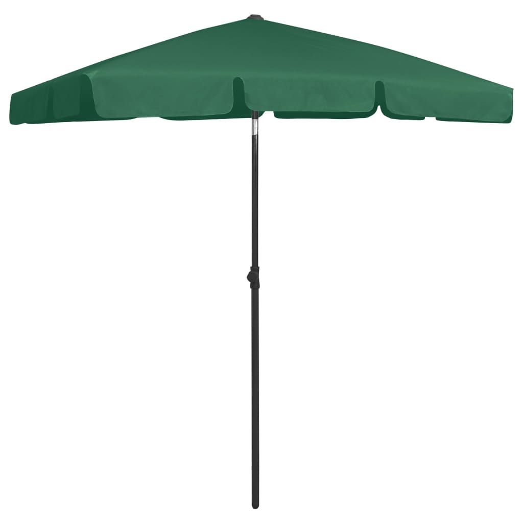 vidaXL Umbrelă de soare de plajă, verde, 180x120 cm