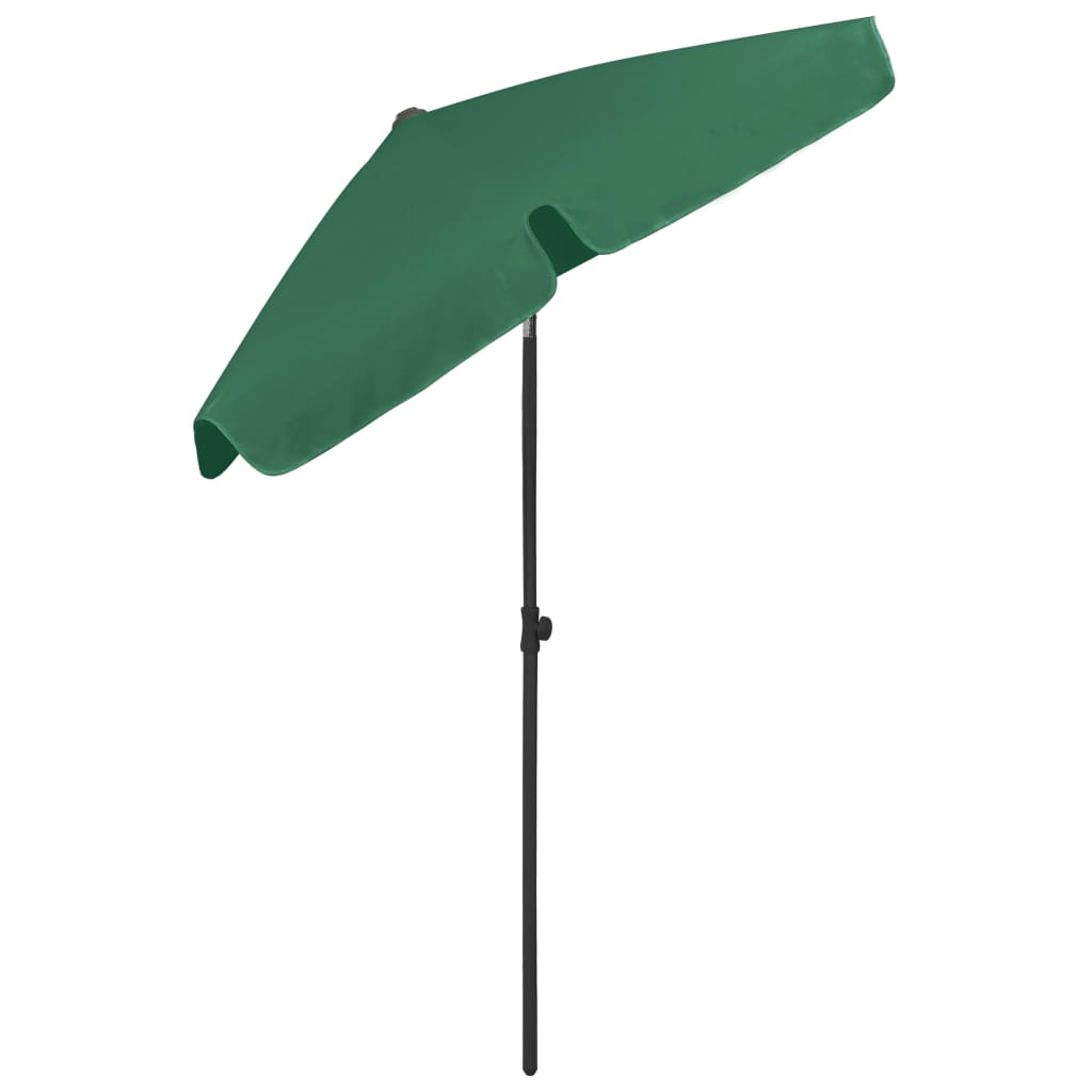 vidaXL Umbrelă de soare de plajă, verde, 180x120 cm