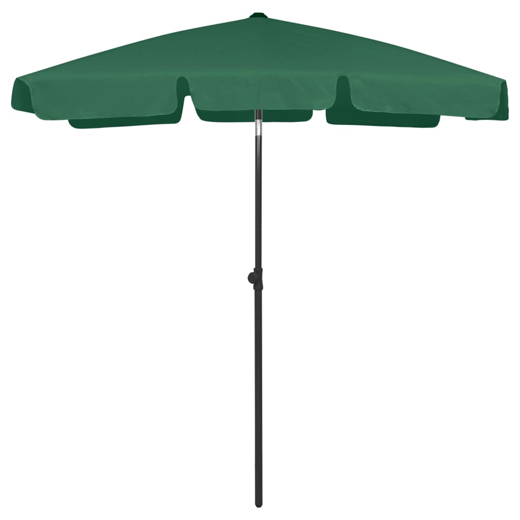 vidaXL Umbrelă de soare de plajă, verde, 180x120 cm