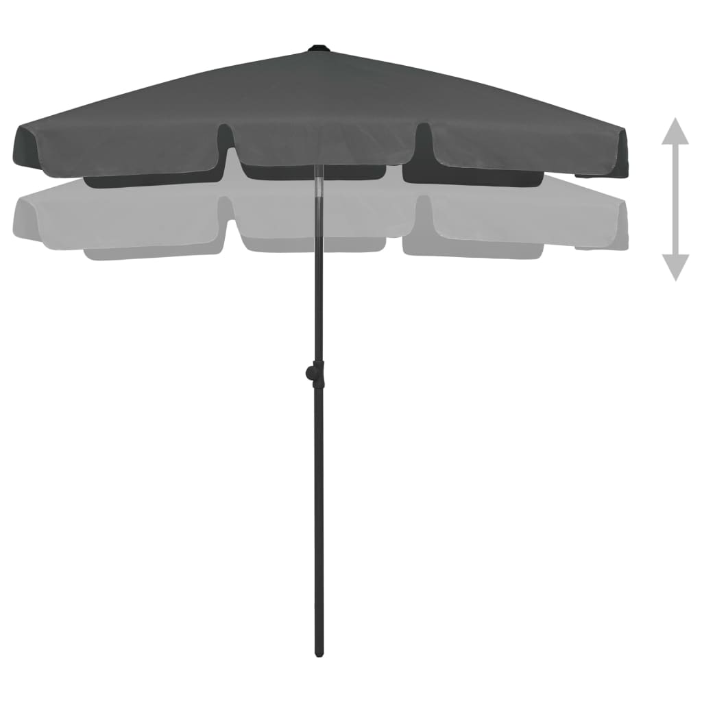 vidaXL Umbrelă de soare de plajă, antracit, 180x120 cm vidaXL Umbrelă de soare de plajă, antracit, 180x120 cm